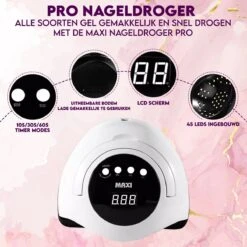 Maxi Nageldroger Pro - 168W - Uv Lamp - Nageldroger Lamp - Nageldroger Voor Gelnagels - Geschikt Voor Elke Nagel Gellak -Maquillage Cosmetics 1200x1200 2903