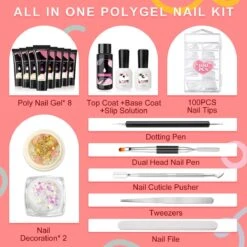 Merkloos Nepnagels - Polygel Set - 8 Kleuren - Nagels Set - Polygel Starter Set - Nagelverlenging Gel Kit - Voor Beginners - Voor DIY Salon Art Nagels -Maquillage Cosmetics 1200x1200 2941