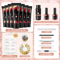 Merkloos Nepnagels - Polygel Set - Nagelverlengingsset - 8 Kleuren - Nagels Set - Temperatuurwisselgel - Lichtgevende Gel - Voor Beginners - Voor DIY Salon Art Nagels - Type A -Maquillage Cosmetics 1200x1200 2952