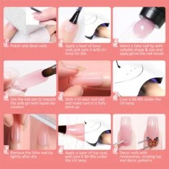 Merkloos Nepnagels - Polygel Set - Nagelverlengingsset - 8 Kleuren - Nagels Set - Temperatuurwisselgel - Lichtgevende Gel - Voor Beginners - Voor DIY Salon Art Nagels - Type A -Maquillage Cosmetics 1200x1200 2956