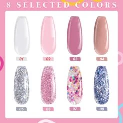 Merkloos Nagels Set - 8 Kleuren - Nagels Starter Set - Met Toplaag, Basislaag, Slipoplossing, Nagelverlengingsgel, Gel Builder - Voor DIY Voor Beginners - Beste Cadeau -Maquillage Cosmetics 1200x1200 2987