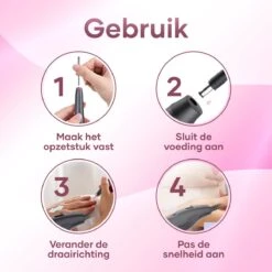 Simver Elektrische Nagelfrees - 11 Nagelvijl Bitjes En 56 Schuurrolletjes - Manicure / Pedicure - Roze - Cadeautip - Kerstcadeau -Maquillage Cosmetics 1200x1200 3053