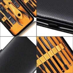 Nagelknipper Set - Pedicureset - 15 Delige - Roestvrij Staal - Met Draagkoffer - Geel Zwart -Maquillage Cosmetics 1200x1200 3086