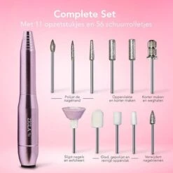 Zigla – Elektrische Nagelvijl - Nagelfrees- Manicure En Pedicure Set - 6 Schuurrolletjes - 11 Opzetstukken - Rosé/Goud - Vernieuwd -Maquillage Cosmetics 1200x1200 3117