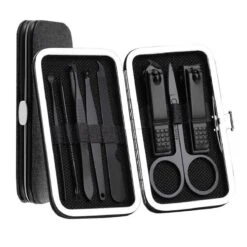 Manicure / Pedicure Set (8 Stuks) Hoge Kwaliteit Nagel Schaar Pincet Nagel Knipper Verzorging Zwart -Maquillage Cosmetics 1200x1200 3174