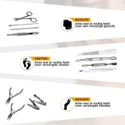 Merkloos Luxe Manicure En Pedicure Set - 12-delige Nagelverzorging - Manicureset Met Nagelknipper - Nagelschaar - Incl. Opbergetui -Maquillage Cosmetics 1200x1200 3189
