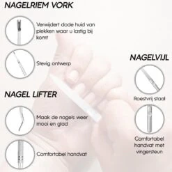 Thumbs Up 6-Delige Nagel Set - Ingegroeide Teennagel - Nageltang Met Bufferveer- Teennagelknipper - Nagelknipper Set - Zilver -Maquillage Cosmetics 1200x1200 3193