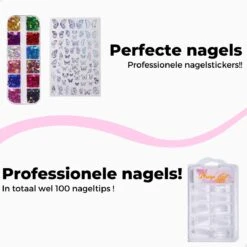 Quevo - Oefenhand Voor Nagels - Nailtrainer - 100 Nageltips - Nagelstickers - Nagelknipper -Maquillage Cosmetics 1200x1200 3285