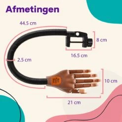 Merkloos Oefenhand Voor Nagels - Nailtrainer - Nagel Oefenhand - Inclusief 200 Nagels -Maquillage Cosmetics 1200x1200 3308