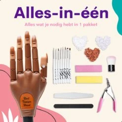 Merkloos Oefenhand Voor Nagels - Nailtrainer - Nagel Oefenhand - Compleet Acryl Nagels Starterpakket -Maquillage Cosmetics 1200x1200 3337