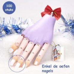 Oefen Nagels - 100 Stuks – Wit – Nailtrainer Tips - Nailtrainer Nagel Oefenhand - Oefenhand Voor Nagels – Nagel Oefenhand – Nailtrainer Refill – Nagel Bedjes Oefenhand -Maquillage Cosmetics 1200x1200 3367
