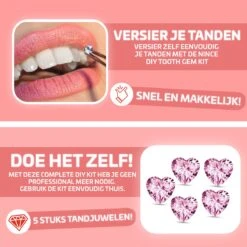 Nince DIY Tooth Gem Kit Hoogwaardig Materiaal - Lichtroze Hart -Maquillage Cosmetics 1200x1200 3399
