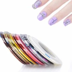 10 Rolletjes Striper 1mm Nail Art Striping Tape / Sparkolia Decoratie Sticker Nagel / Multicolor Gemengde Kleuren -Maquillage Cosmetics 1200x1200 3429