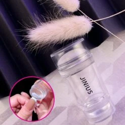 Merkloos Jinius ® - Nagelstempel Doorzichtig - Dubbele Siliconen Gel Stamper - French Manicure Tip Stempel - Nagelstempel Met Schraper - Nail Art Jelly Stamp - Nagel Stempel Kussen