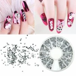 Nail Art Voordeel Set Rhinestones Zilver + Diverse Kleuren - 1200 Stuks - Strass Nagel Steentjes / Nagel Diamantjes / Nail Art -Maquillage Cosmetics 1200x1200 3435