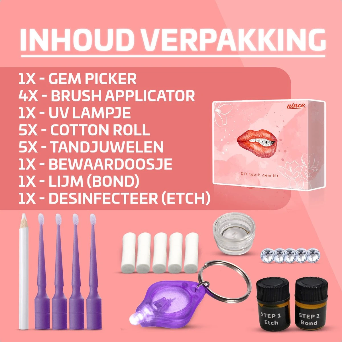 Nince DIY Tooth Gem Kit Hoogwaardig Materiaal - Wit - Tand Diamantje Kit 5 Nince DIY Tooth Gem Kit Hoogwaardig Materiaal - Wit - Tand Diamantje Kit – Image 3