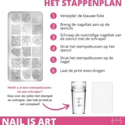 By Emily - Nail Art Stencil | Bloemen & Bladeren | 18 Designs | Stempelen | Nagelkunst | Manicure | Herbruikbaar | Metaal | Duurzaam | Gellak | Tools | Gereedschap | Sjabloon -Maquillage Cosmetics 1200x1200 3492
