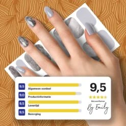By Emily - Nagel Wrap - White Marble | 16 Stickers | Nail Wrap | Nail Art | Trendy | Design | Nagellakvrij | Eenvoudig | Nagel Wrap | Nagel Stickers | Folie | Zelfklevend | Sjablonen -Maquillage Cosmetics 1200x1200 3493