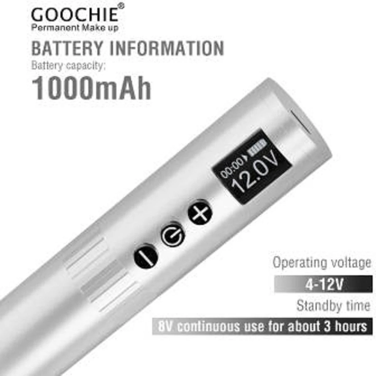 Goochie - Permanente Make-Up Pen – Draadloos – Permanente Make-Up Machine - Powderbrowse – Hairstroke – Wenkbrauwen – Lippen – Eyeliner - Pmu 6 Goochie - Permanente Make-Up Pen – Draadloos – Permanente Make-Up Machine - Powderbrowse – Hairstroke – Wenkbrauwen – Lippen – Eyeliner - Pmu – Image 4