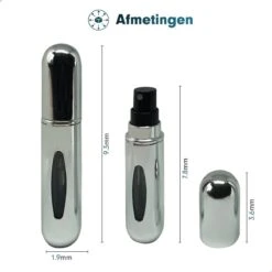 MaxedMore Navulbare Parfumverstuiver 5ml Zilver - 65 Keer Spraybare Parfum Verstuiver - Hervulbaar Tasverstuiver Voor Parfum - Meeneem Mini Geur Flesje Voor Op Reis - Lipstick Formaat Navulbaar Parfumflesje -Maquillage Cosmetics 1200x1200 3959