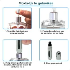 MaxedMore Navulbare Parfumverstuiver 5ml Zilver - 65 Keer Spraybare Parfum Verstuiver - Hervulbaar Tasverstuiver Voor Parfum - Meeneem Mini Geur Flesje Voor Op Reis - Lipstick Formaat Navulbaar Parfumflesje -Maquillage Cosmetics 1200x1200 3964