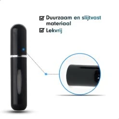 MaxedMore Navulbare Parfumverstuiver 5ml Zwart - 65 Keer Spraybare Parfum Verstuiver - Hervulbaar Tasverstuiver Voor Parfum - Meeneem Mini Geur Flesje Voor Op Reis - Lipstick Formaat Navulbaar Parfumflesje -Maquillage Cosmetics 1200x1200 4009