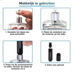 MaxedMore Navulbare Parfumverstuiver 5ml Zwart - 65 Keer Spraybare Parfum Verstuiver - Hervulbaar Tasverstuiver Voor Parfum - Meeneem Mini Geur Flesje Voor Op Reis - Lipstick Formaat Navulbaar Parfumflesje -Maquillage Cosmetics 1200x1200 4010