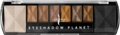 Lovely Pop Cosmetics - Oogschaduw Palette - Planet Venus - Met Lange Applicator - 8 Kleuren: Wit / Bruin / Goud / Koper / Brons / Zwart - 1 Doosje Met 9 Gram Inhoud - Afmeting Doosje: 14,7 X 4,4 Centimeter