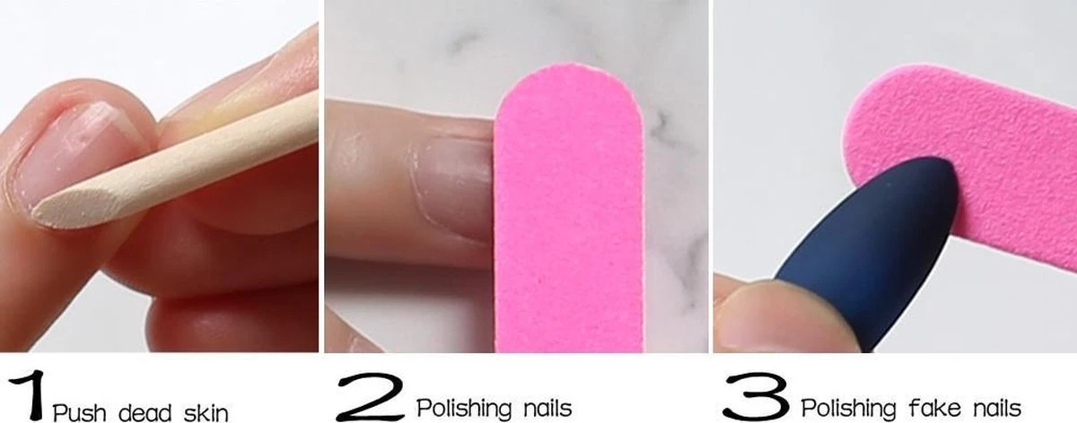 Merkloos Blauwe Lijntjes Nagels - Plaktabs - Plaknagels - Medium Lang 5 Merkloos Blauwe Lijntjes Nagels - Plaktabs - Plaknagels - Medium Lang – Image 3