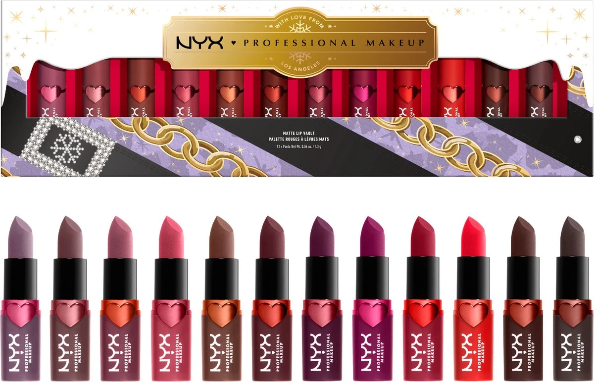 NYX Professional Makeup - Holidays 2022 Mrs Claus - Lipstick Vault - 14 Matte Lipsticks 3 NYX Professional Makeup - Holidays 2022 Mrs Claus - Lipstick Vault - 14 Matte Lipsticks