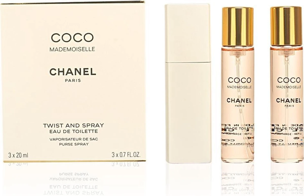 Chanel Coco Mademoiselle Geschenkset - Eau De Toilette + 2x Eau De Toilette Refill 3 Chanel Coco Mademoiselle Geschenkset - Eau De Toilette + 2x Eau De Toilette Refill