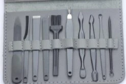 Merkloos Luxe 16-delige | Manicure Set | Met Lederen Opbergetui | Manicureset | Nagelknipper | Grijs -Maquillage Cosmetics 1200x804 5