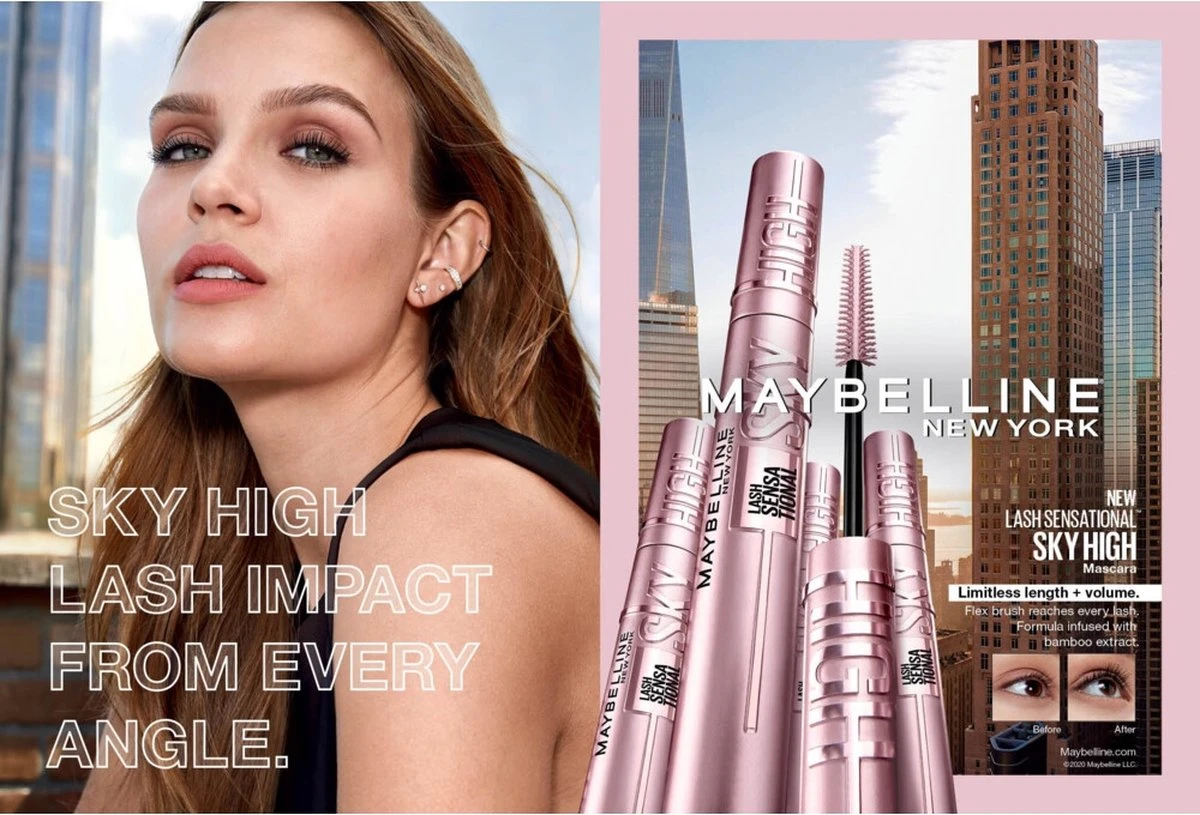 3x Maybelline Lash Sensational Sky High Mascara Very Black - Zwart 7 3x Maybelline Lash Sensational Sky High Mascara Very Black - Zwart – Image 5