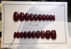 SD Press On Nails - B-Series - Plaknagels - Nagelset 20 Nagels - B72 - Rood - Gellak - Nagellak - Korte Ronde Nageltips - Nepnagels Met Lijm - Kunstnagels - Nail Art - Handmade - Valse Nagels - Nagelvijl - Accessoires - Korte Nagels - Glitter -Maquillage Cosmetics 1200x826 3