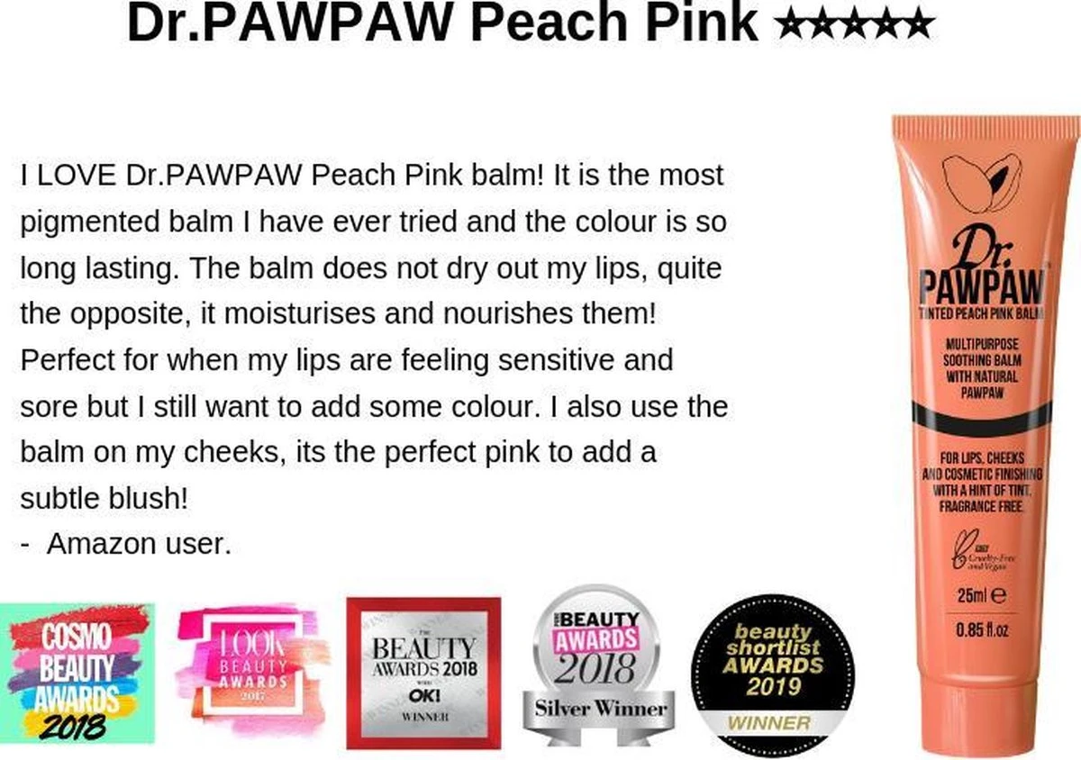 Dr. PAWPAW - Tinted Peach Pink Balm 8 Dr. PAWPAW - Tinted Peach Pink Balm – Image 6