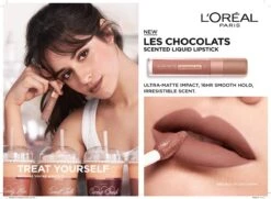 L’Oréal Paris Make-Up Designer Les Chocolats Lipstick - 842 Candy Man - Paars - Ultra Matte Lippenstift Met Chocoladegeur - 7,6 Ml -Maquillage Cosmetics 1200x881