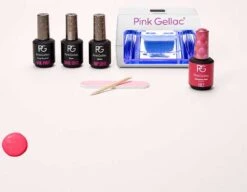 Pink Gellac - Starterspakket Dynamic Pink - Met 1 Roze Kleur En LED Lamp - Manicure Set