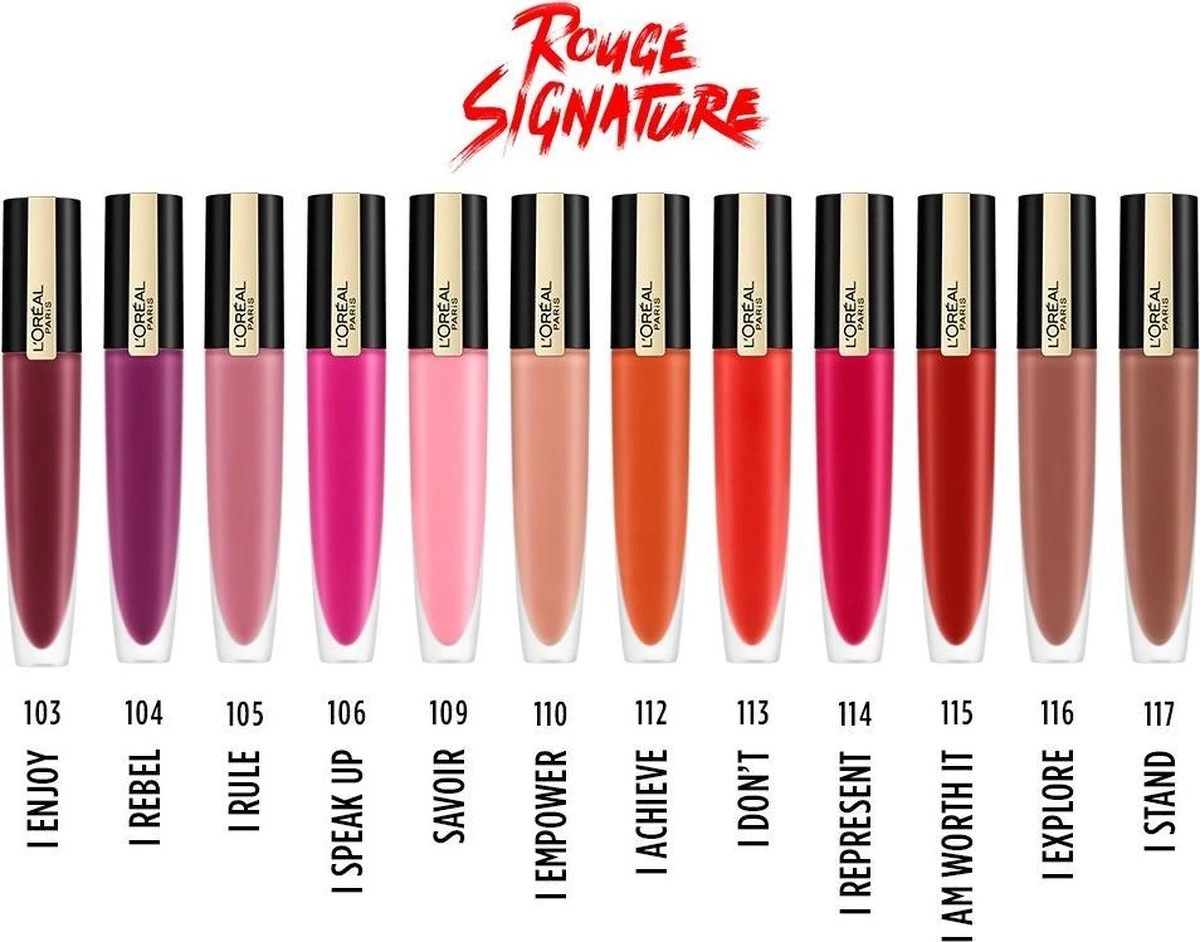 L'Oréal Paris Rouge Signature Lippenstift - 104 I Rebel - Paars - Matte Vloeibare Lipstick 10 L'Oréal Paris Rouge Signature Lippenstift - 104 I Rebel - Paars - Matte Vloeibare Lipstick – Image 8