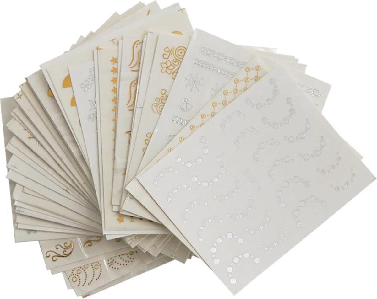 GUAPÀ - Nail Art Nagel Sjabloon Stickers 30 Vellen - Zelfklevende Nagelstickers & Nageldecoratie 3D Goud En Zilver 4 GUAPÀ - Nail Art Nagel Sjabloon Stickers 30 Vellen - Zelfklevende Nagelstickers & Nageldecoratie 3D Goud En Zilver – Image 2