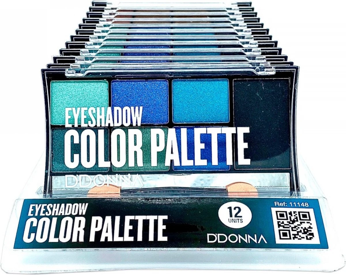 D'Donna - Color Palette Oogschaduw - Planet Azul - Blauw/Zwart - 1 Doosje Met Applicator En Spiegeltje 4 D'Donna - Color Palette Oogschaduw - Planet Azul - Blauw/Zwart - 1 Doosje Met Applicator En Spiegeltje – Image 2