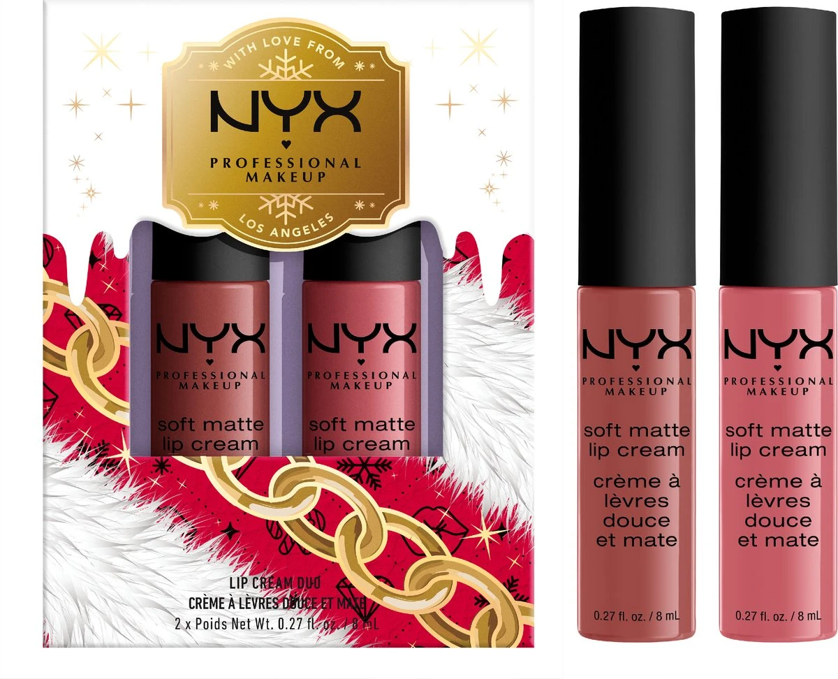 NYX Professional Makeup - Holidays 2022 Mrs Claus - Soft Matte Lip Cream Duo 02 - Roze 5 NYX Professional Makeup - Holidays 2022 Mrs Claus - Soft Matte Lip Cream Duo 02 - Roze – Image 3