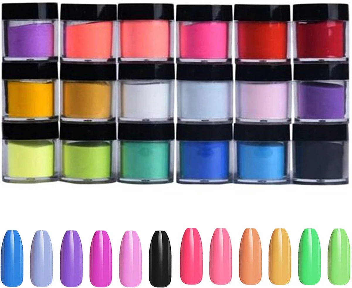 Acrylpoeders Set | 18 Stuks | 108 G Totaal Poeders | Acrylnagels | Nail Art | Acryl Kleuren | Acrylpigment | Poeder Voor Nepnagels | Nagelpoeder | Nagelstad 3 Acrylpoeders Set | 18 Stuks | 108 G Totaal Poeders | Acrylnagels | Nail Art | Acryl Kleuren | Acrylpigment | Poeder Voor Nepnagels | Nagelpoeder | Nagelstad