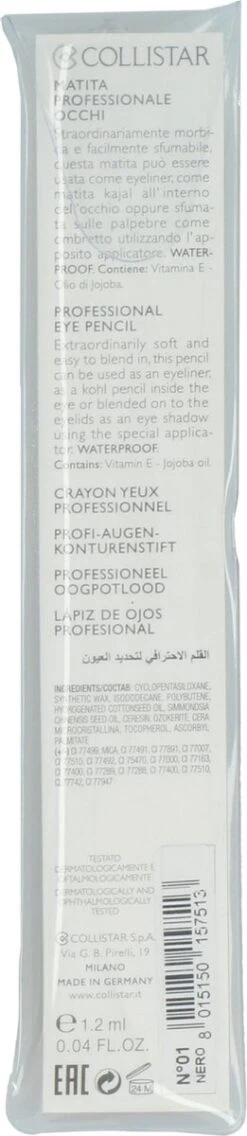 Collistar Professional Eyepencil 1, Black -Maquillage Cosmetics 261x1200 4