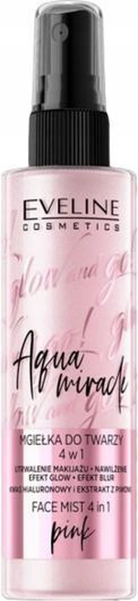 Eveline Cosmetics Glow And Go Aqua Miracle Face Mist 4in1 Pink 110ml. 4 Eveline Cosmetics Glow And Go Aqua Miracle Face Mist 4in1 Pink 110ml. – Image 2