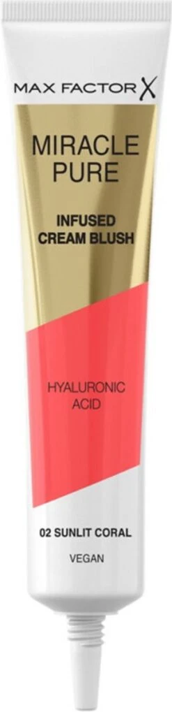 Max Factor Miracle Pure Vegan Blush 002 Sunlit Coral -Maquillage Cosmetics 291x1200 5