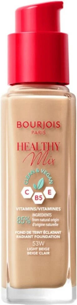Bourjois Healthy Mix Clean Vegan Foundation 053 Light Beige -Maquillage Cosmetics 305x1200 4