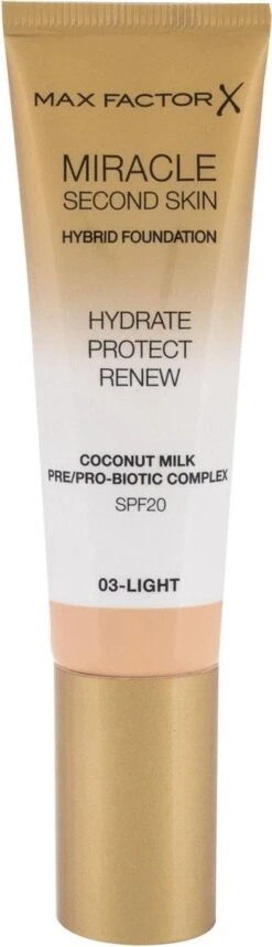 Max Factor Miracle Second Skin Foundation - 03 Light -Maquillage Cosmetics 345x1200