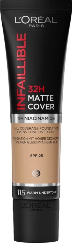 L’Oréal Paris Infaillible 32H Matte Cover Foundation - 115 - Foundation Met Een Volledige Dekking En Een Matte Finish - 30 Ml