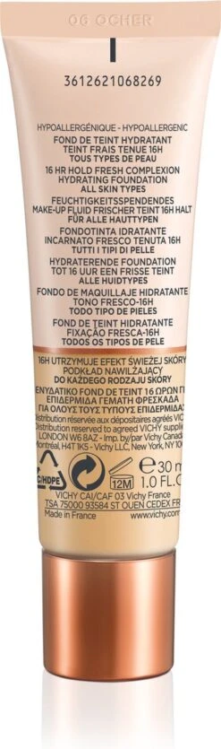 Vichy Minéralblend Foundation - 06 Ocher - 30ML - Natuurlijke Dekking -Maquillage Cosmetics 355x1200 2