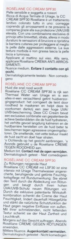 Uriage Roséliane Cc Crème Spf30 -Maquillage Cosmetics 356x1200 6